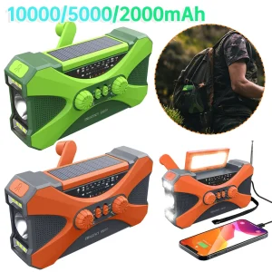AM/FM Radio Solar Hand Crank Rechargeable Dual Speaker