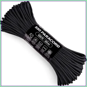 550 Paracord 100 Feet 7-Strand Core Nylon Parachute Cord(Black)