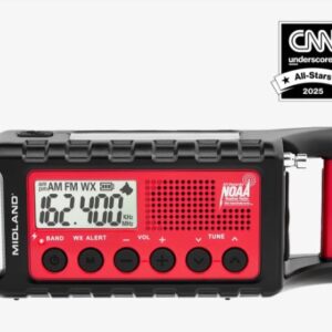 Midland ER310 Portable Emergency Crank Weather Radio | NOAA Alerts, Solar & Hand Crank